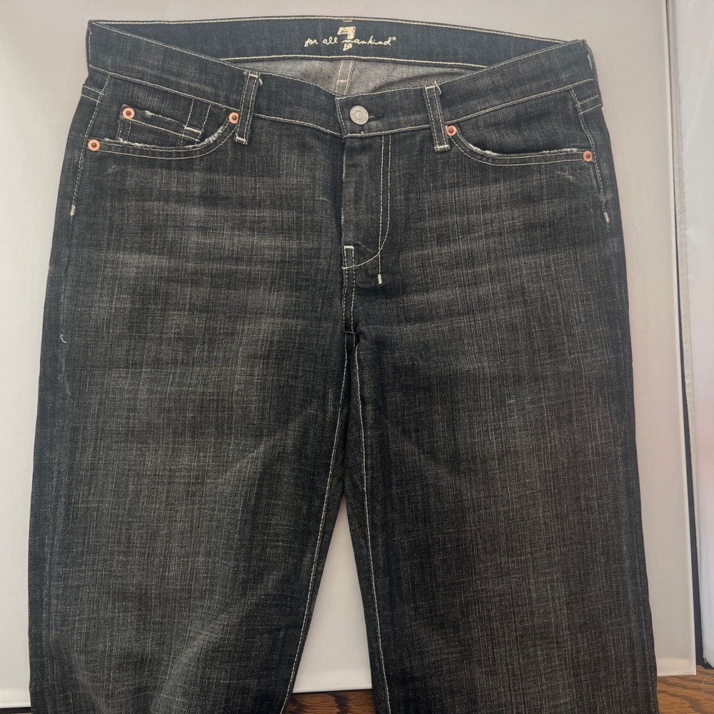 7 For All Mankind Black Boot Cut Jeans